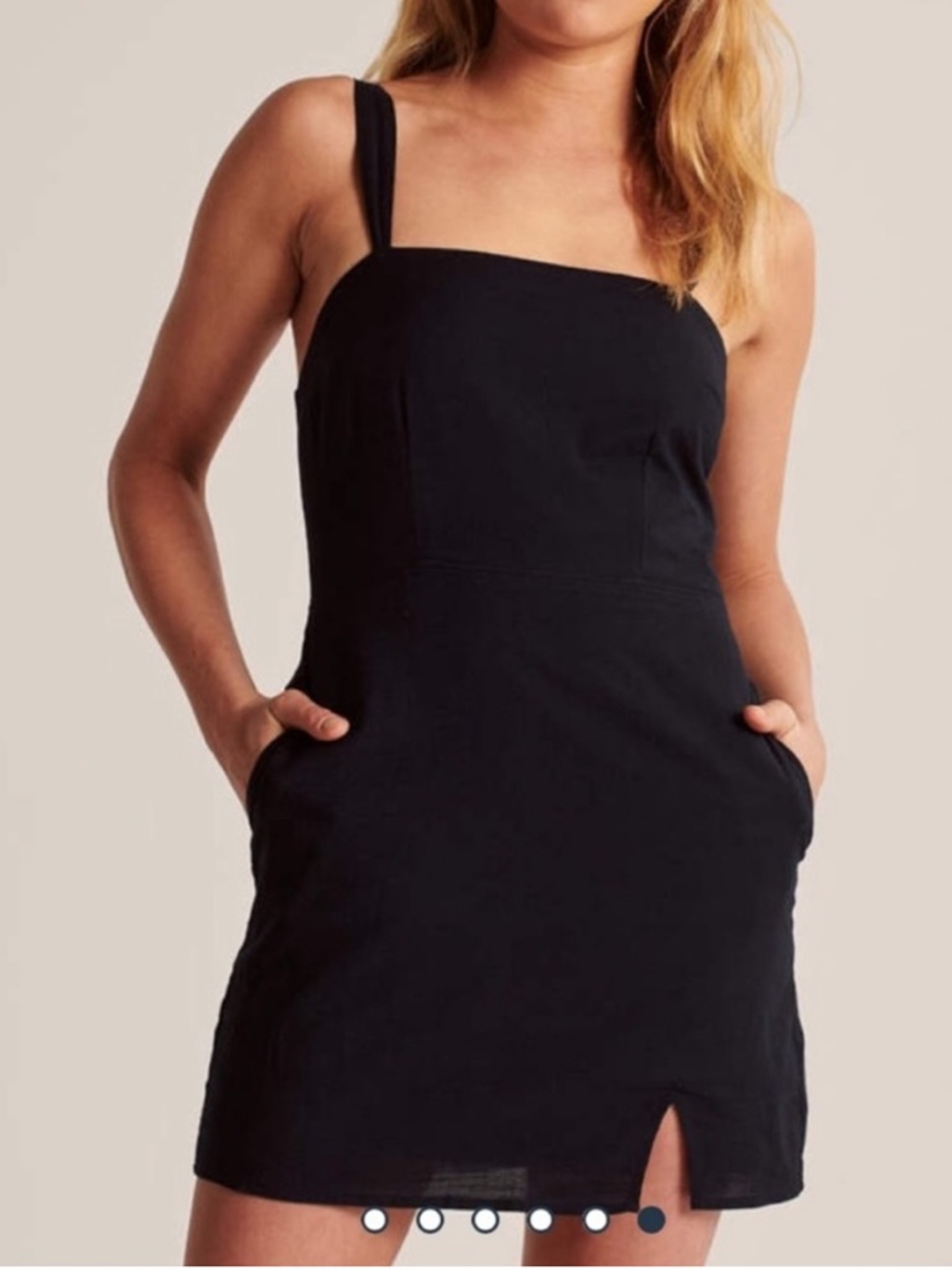 Medium Abercrombie & Fitch Dark Navy Blue Mini Dress Adjustable Straps Pockets